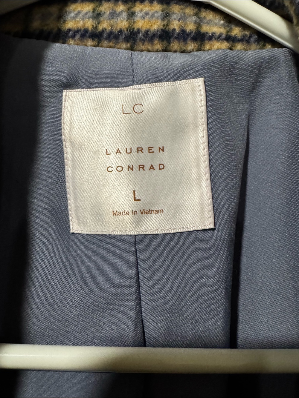 LC Lauren Conrad Multi Blues & Cream Plaid Blazer Jacket - Picture 2 of 6